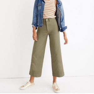 Madewell Emmett Crop Wide Leg Pants in Olive Sz 25